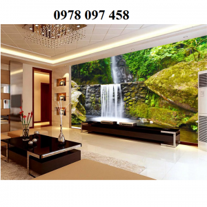 Phòng khách trang trí tranh gạch 3D
