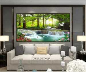 Gạch tranh phòng khách