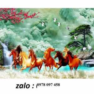 Gạch tranh bát mã - tranh gạch 3D