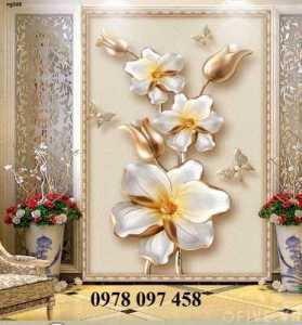 Bức tranh hoa khổ dọc tuyệt đẹp trang trí phòng