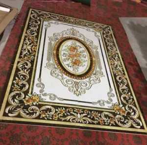 Chiếu nghỉ cầu thang máy - tranh thảm 3D