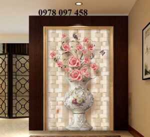 Bộ tranh bình hoa 3D - tranh đẹp phòng khách, phòng ngủ, phòng bếp