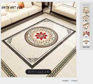 Thảm gạch 3D lát sàn phòng khách - thảm gạch cao cấp