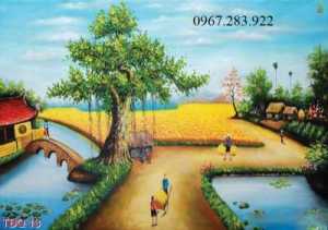 Gạch tranh 3D cảnh làng quê