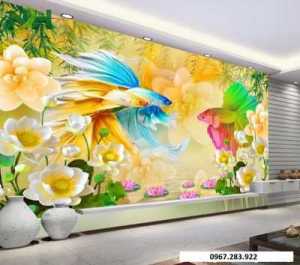 Gạch tranh 3D cá chép