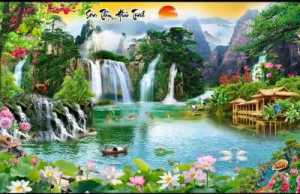 Gạch tranh 3D sông suối