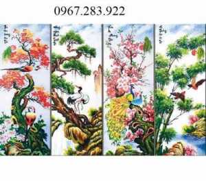 Gạch tranh 3D tứ quý