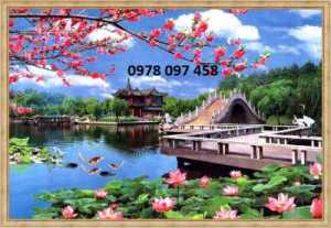 Bức tranh gạch 3D thiên nhiên giao hòa